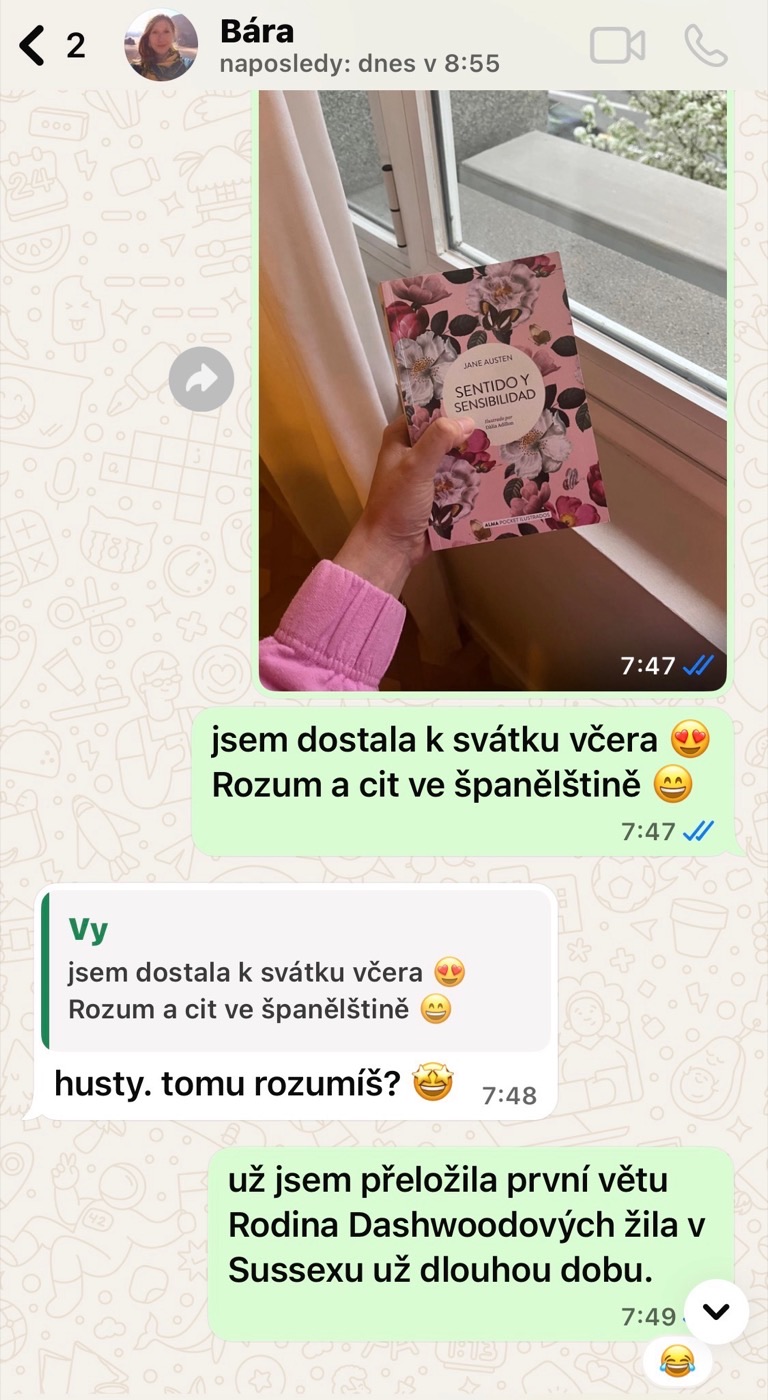 Konverzace o knize Rozum a cit ve španělštině